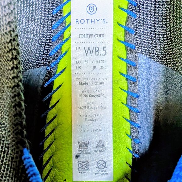 Rothy's The Point Classic Ballet Flats in Black w/ Blue Trim - Size 8.5 - Picture 5 of 16